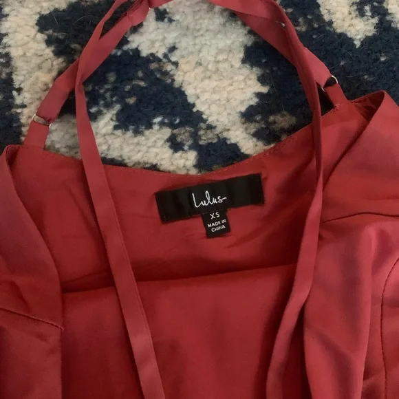 *SOLD** Lulus red satin halter mini dress - Picture 6 of 6